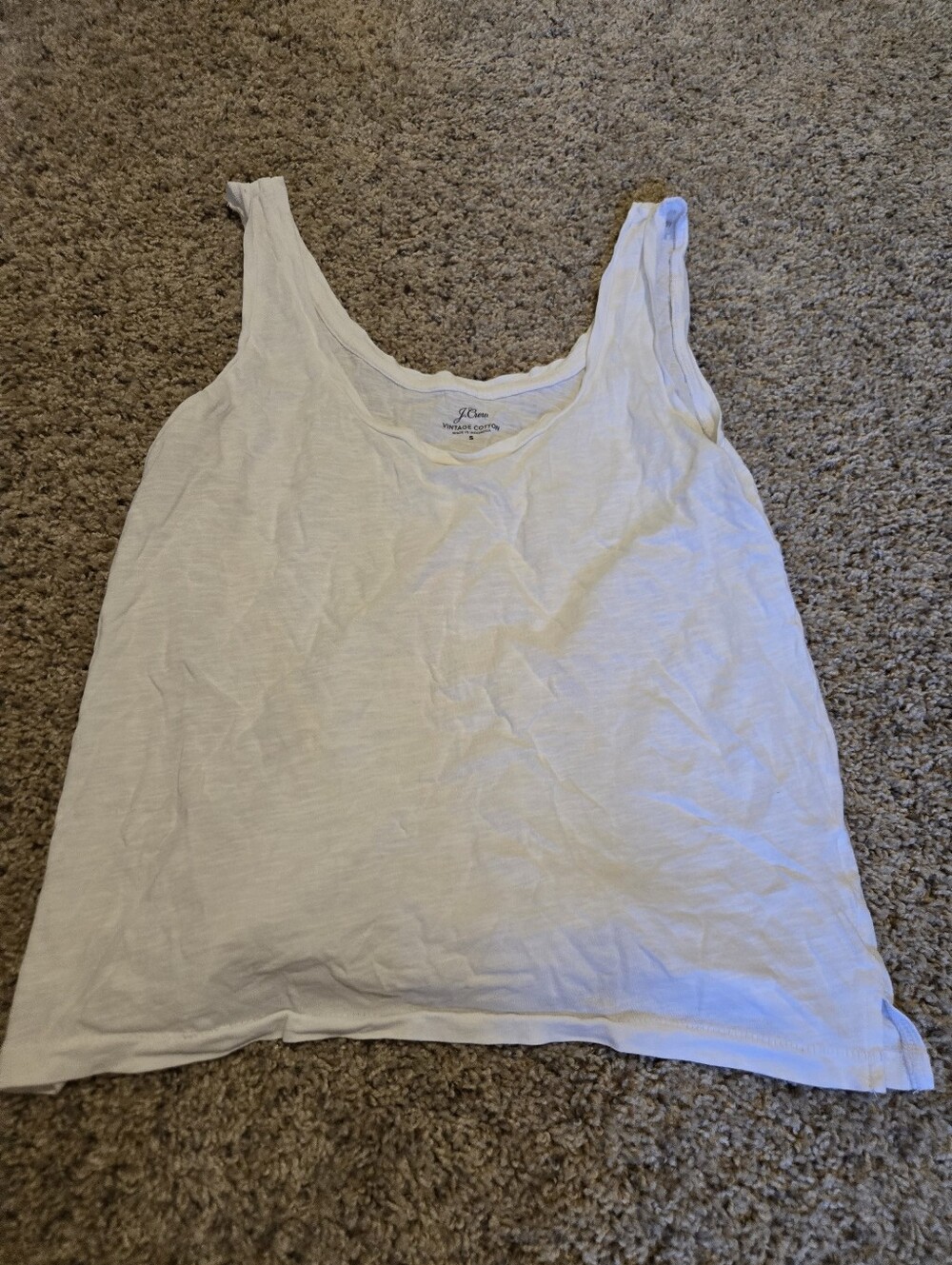 J. Crew White Scoop Neck Cotton Tank Top